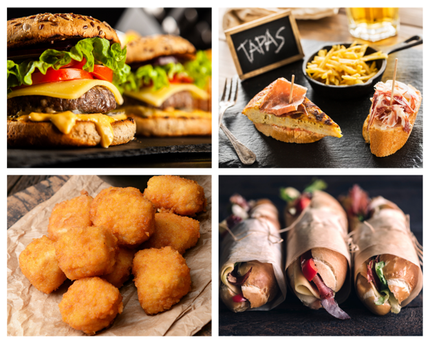 Découvrez l'offre snacking du Petit Fournil à Béligneux La Valbonne : sandwichs, paninis, burgers, tacos, tapas. canva (licence pro comm' sur mesure)